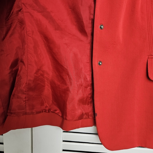 Tahari Women's Red Wool Blend Blazer Size 10 - Picture 9 of 13